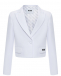 Пиджак укороченный белый на одной пуговице MSGM | Фото 1