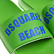 Шлепки с надписью и логотипом, зеленые Dsquared2 | Фото 6