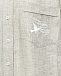 Рубашка из льна с вышивкой птицы на кармане, светло-бежевая Shatu | Фото 7
