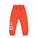 Оранжевые спортивные брюки с принтом ICON Dsquared2 | Фото 1