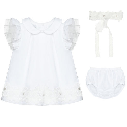 Комплект детский платье + трусики + повязка, белый Marlu | Фото 1