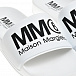Шлепки с черным логотипом, белые MM6 Maison Margiela | Фото 6
