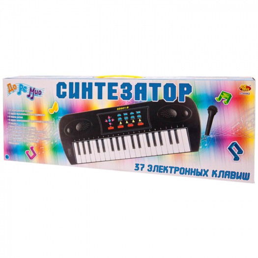 Синтезатор черный 37 клавиш, с микрофоном DoReMi | Фото 1