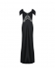 Платье со вставкой из гипюра, черное Alberta Ferretti | Фото 1