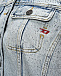 Куртка джинсовая со стразами укороченная, светло-голубая Diesel | Фото 5