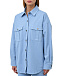 Куртка-рубашка с накладными карманами, голубая Parosh | Фото 5