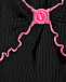 Платье с розовым кантом, черное Versace Jeans Couture | Фото 3
