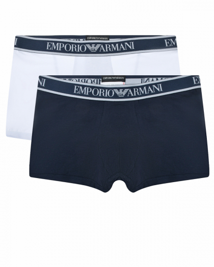 Комплект трусы-боксеры резинка с логотипом 2шт Emporio Armani | Фото 1