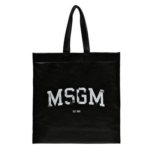 Сумка-шоппер с логотипом, черная MSGM | Фото 1