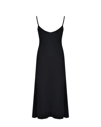 Трикотажное платье из шерсти с добавлением кашемира, черное Alberta Ferretti | Фото 1