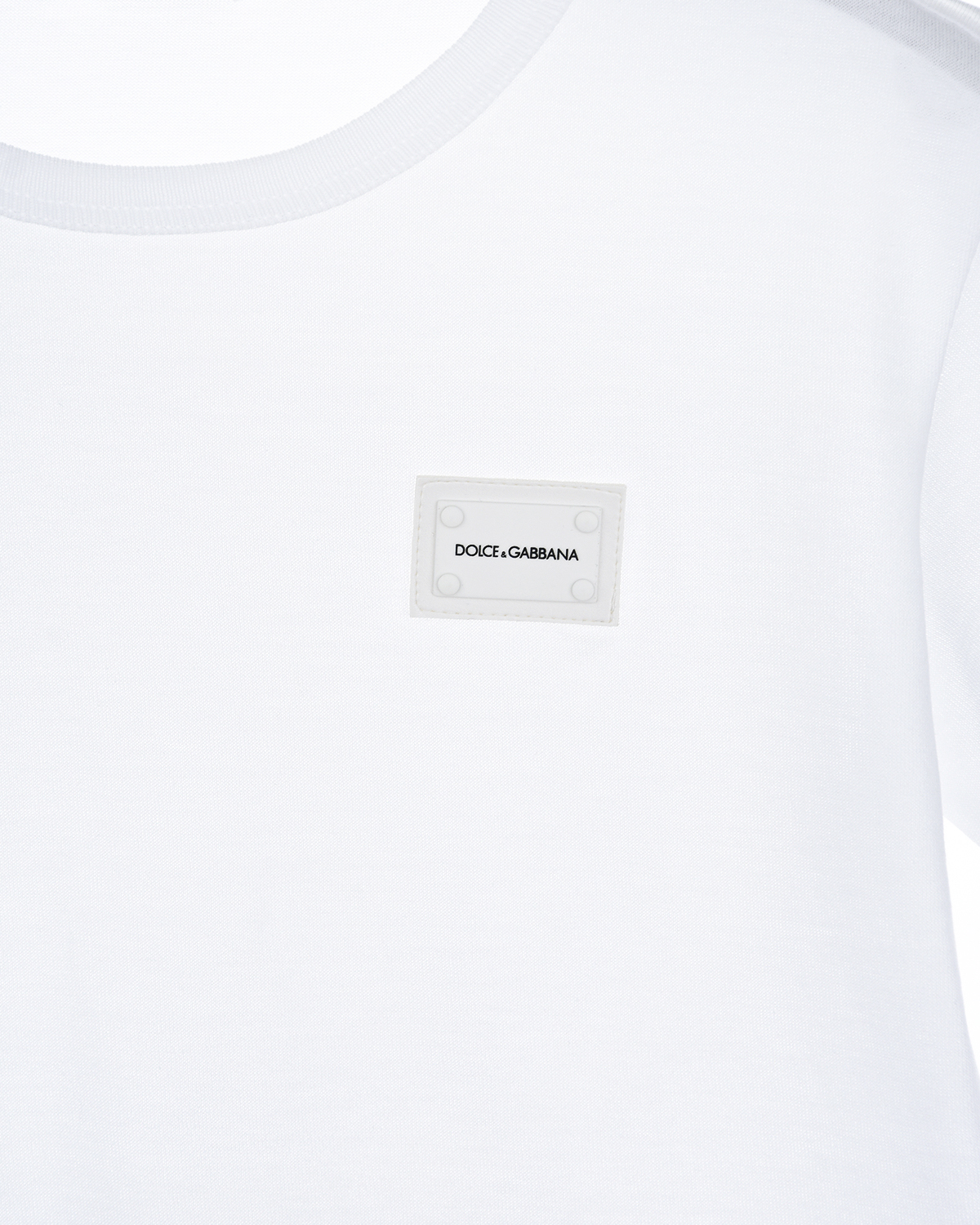 Белая хлопковая футболка Dolce&Gabbana детская - фото 3