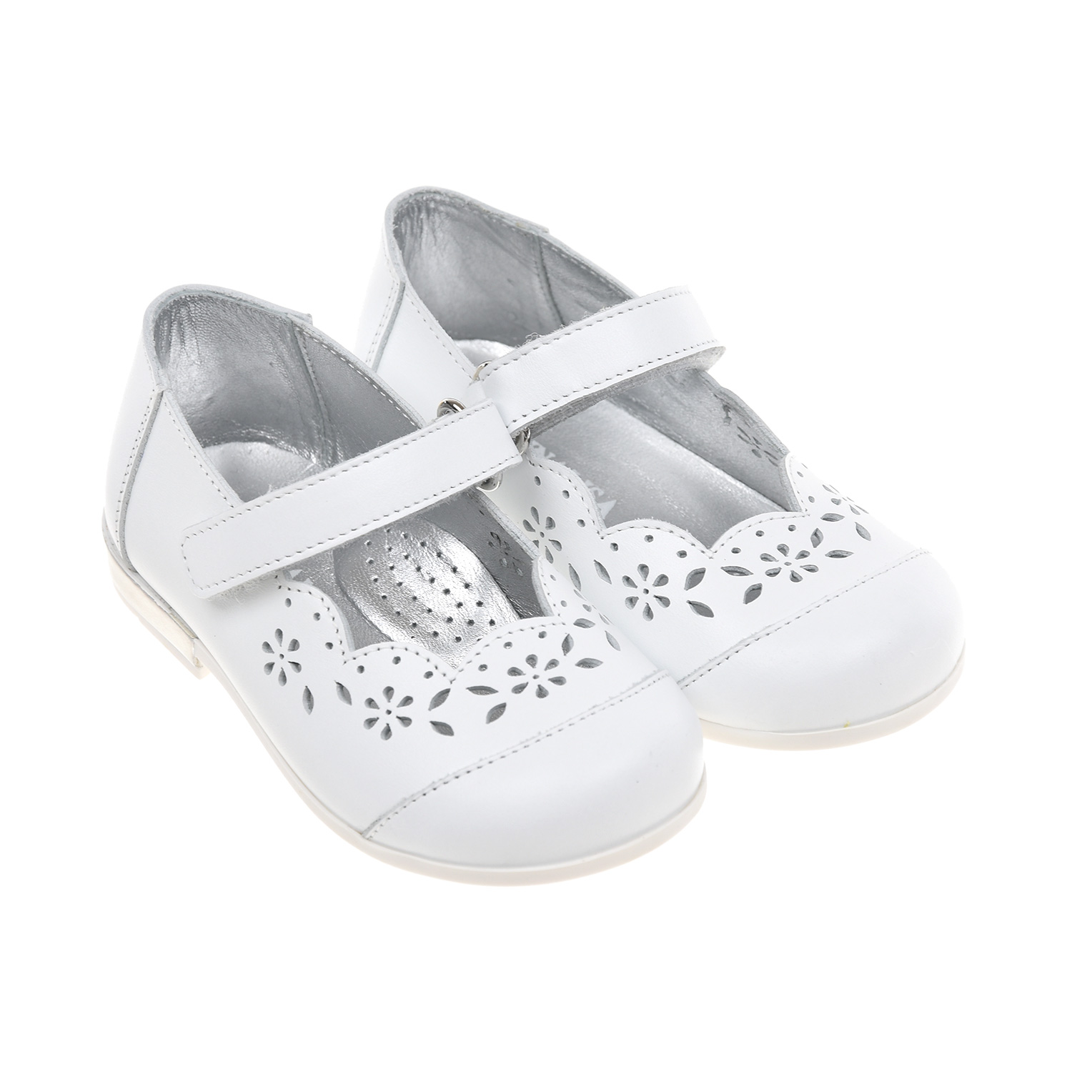 Белые туфли с перфорацией Monnalisa детские - фото 1