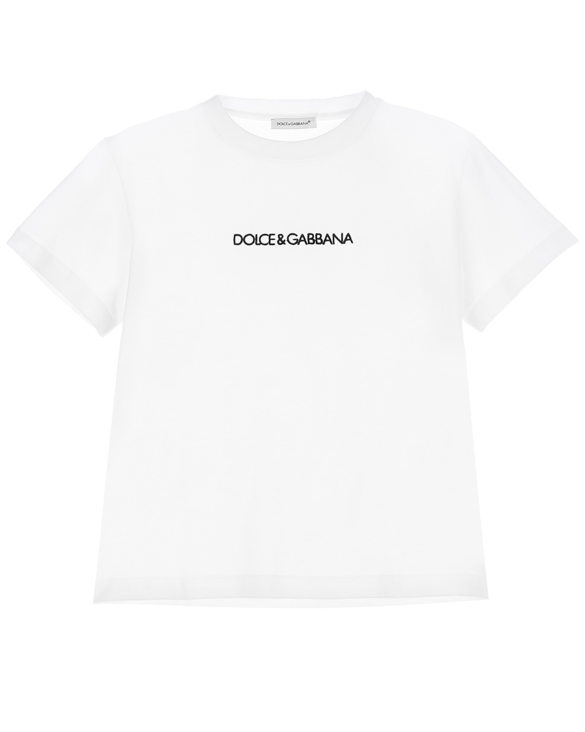 Базовая белая футболка с логотипом Dolce&Gabbana детская - фото 1