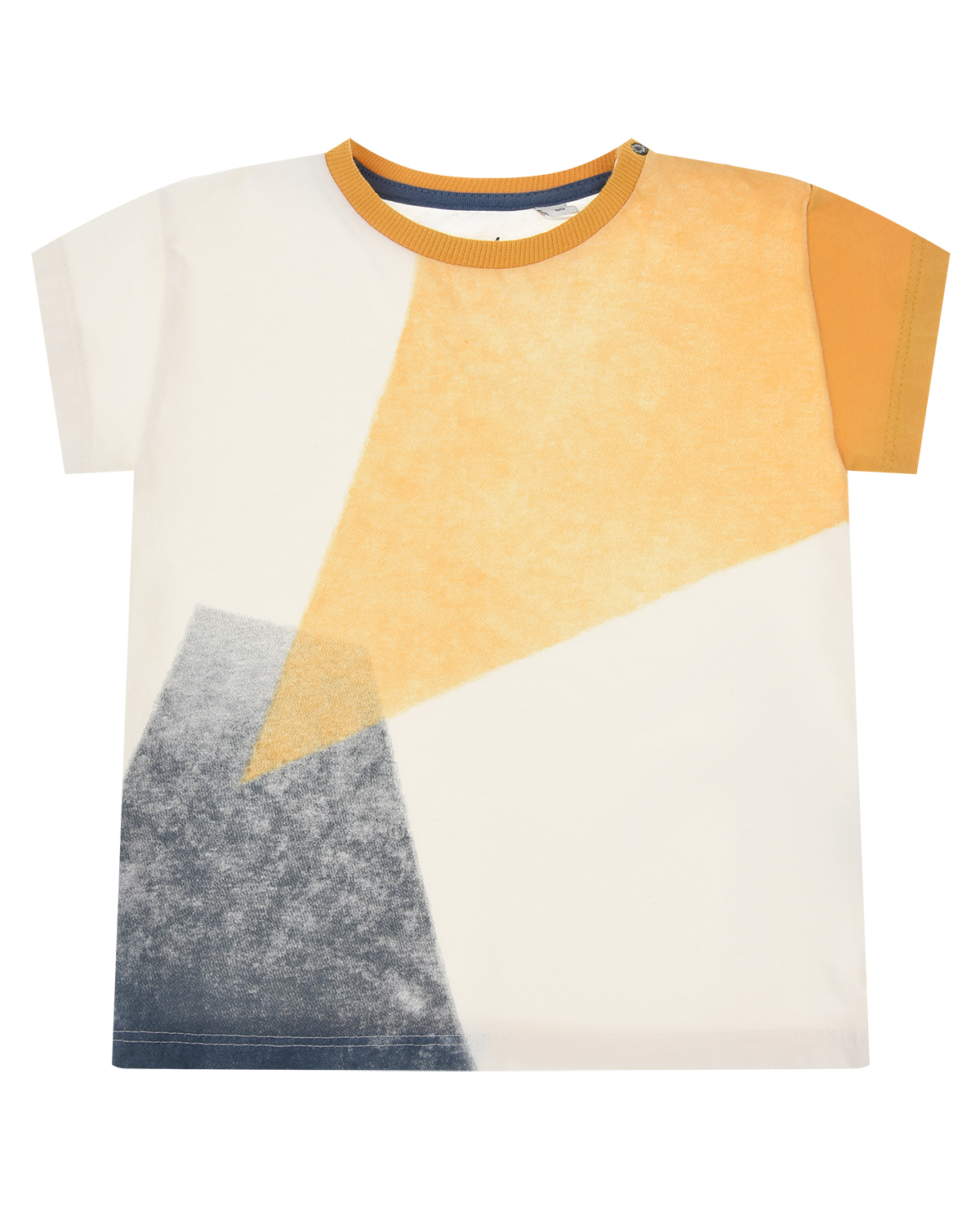 Хлопковая футболка color block Sanetta Pure, размер 74, цвет мультиколор - фото 1