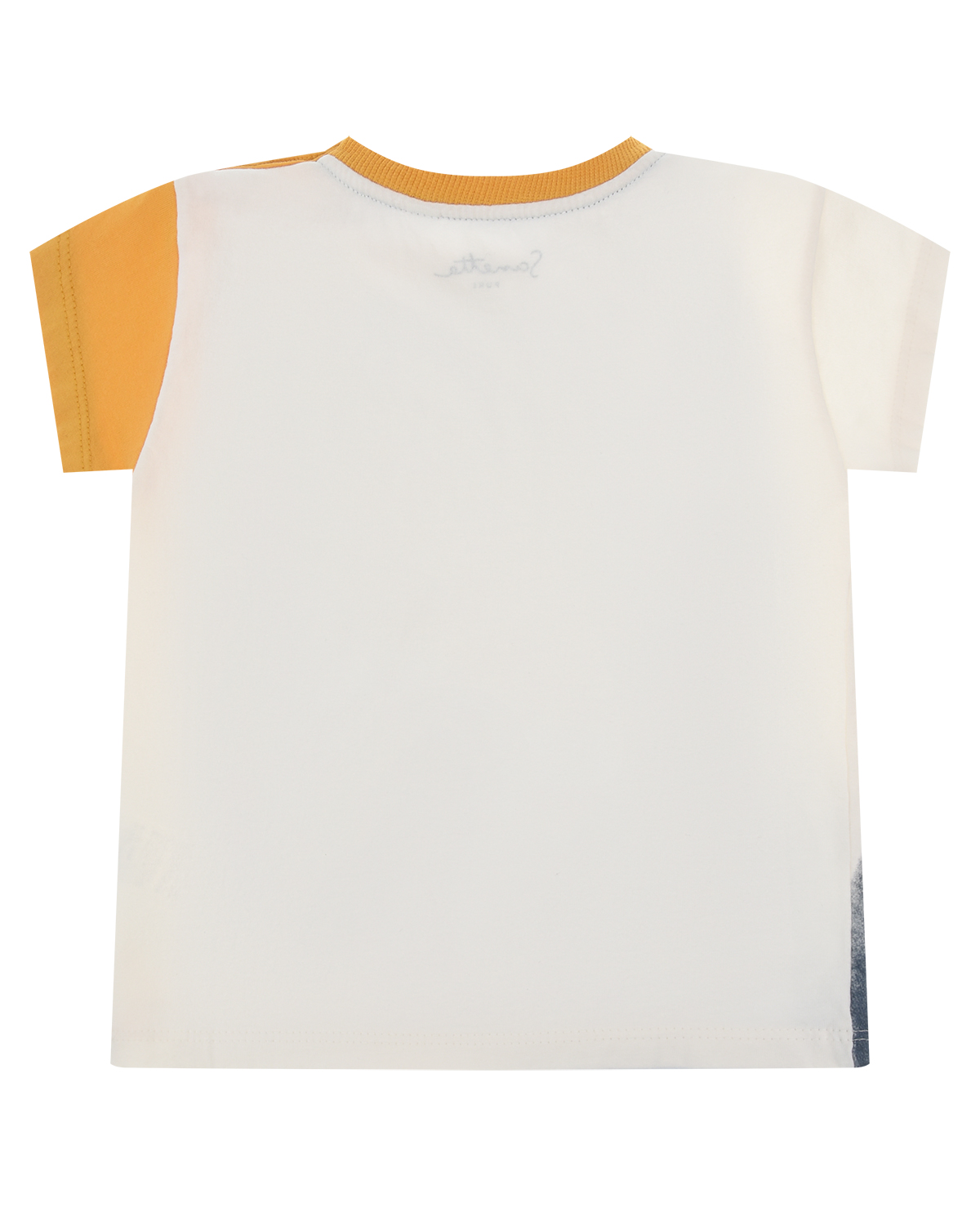 Хлопковая футболка color block Sanetta Pure, размер 74, цвет мультиколор - фото 2