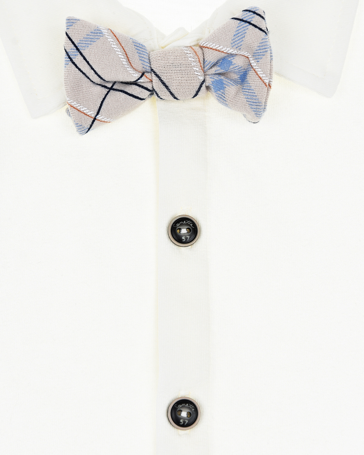 Белая рубашка с серой бабочкой Sanetta fiftyseven детская - фото 4