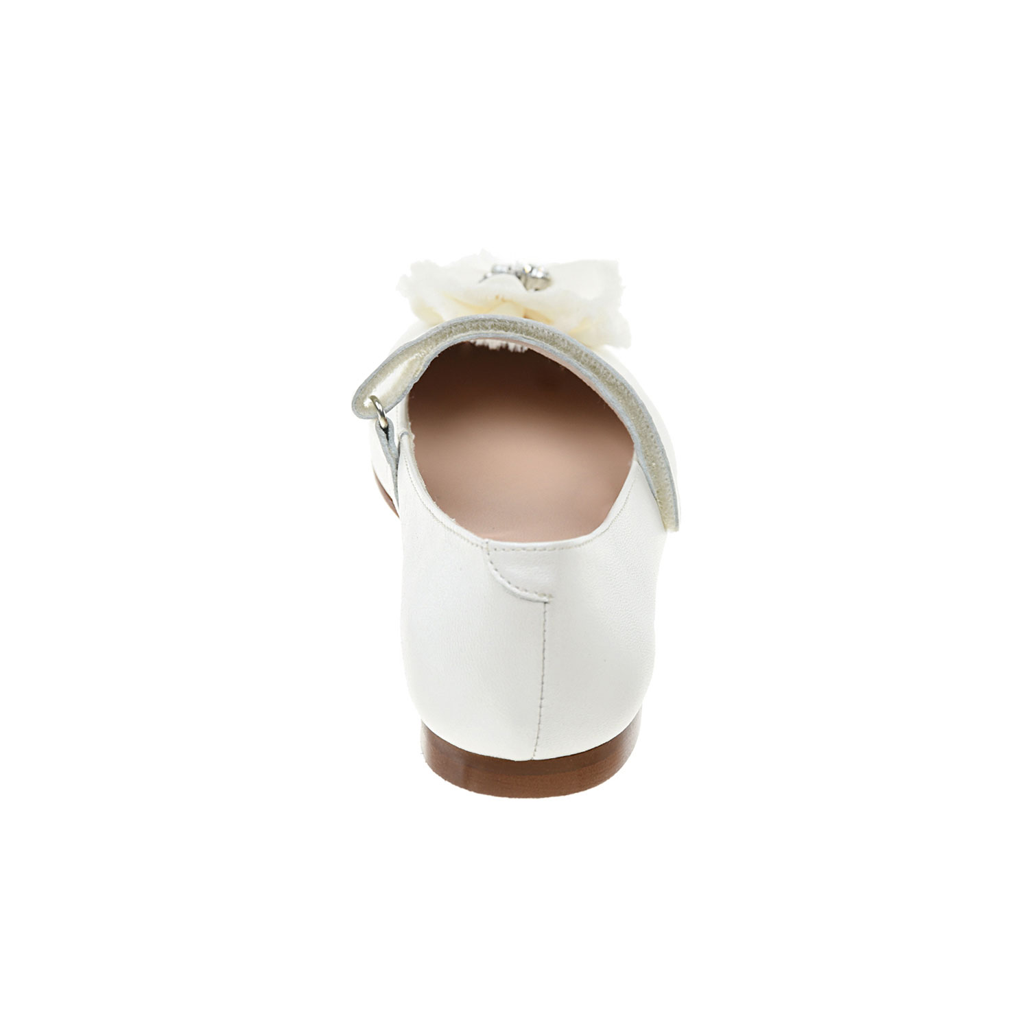Кожаные туфли с аппликацией в виде цветка со стразами Beberlis детские - фото 3