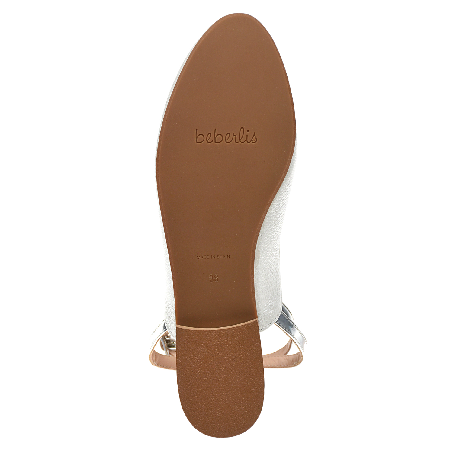 Белые туфли с серебристым ремешком Beberlis детские, размер 35, цвет белый - фото 5