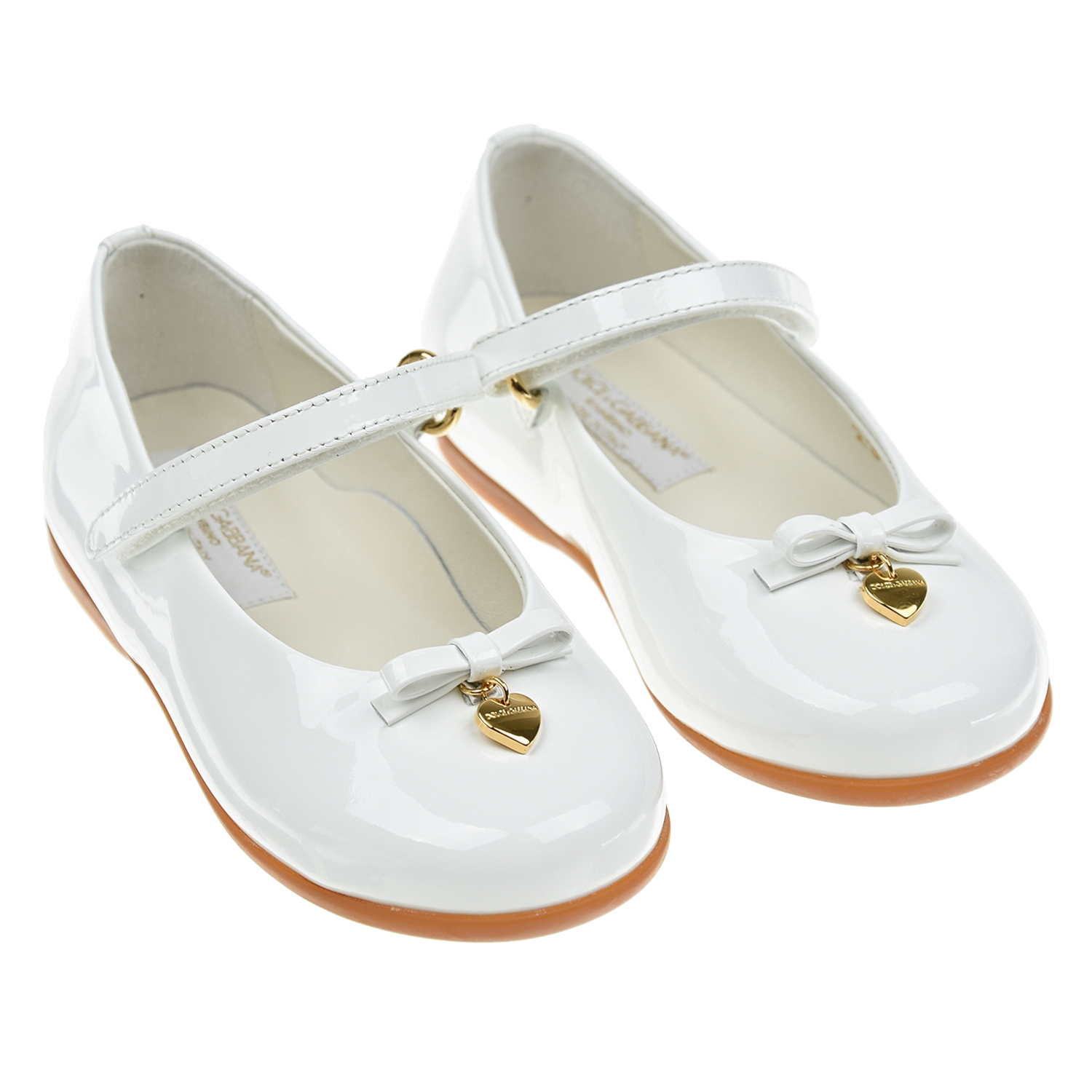 Базовые туфли белого цвета Dolce&Gabbana детские, размер 23 - фото 1