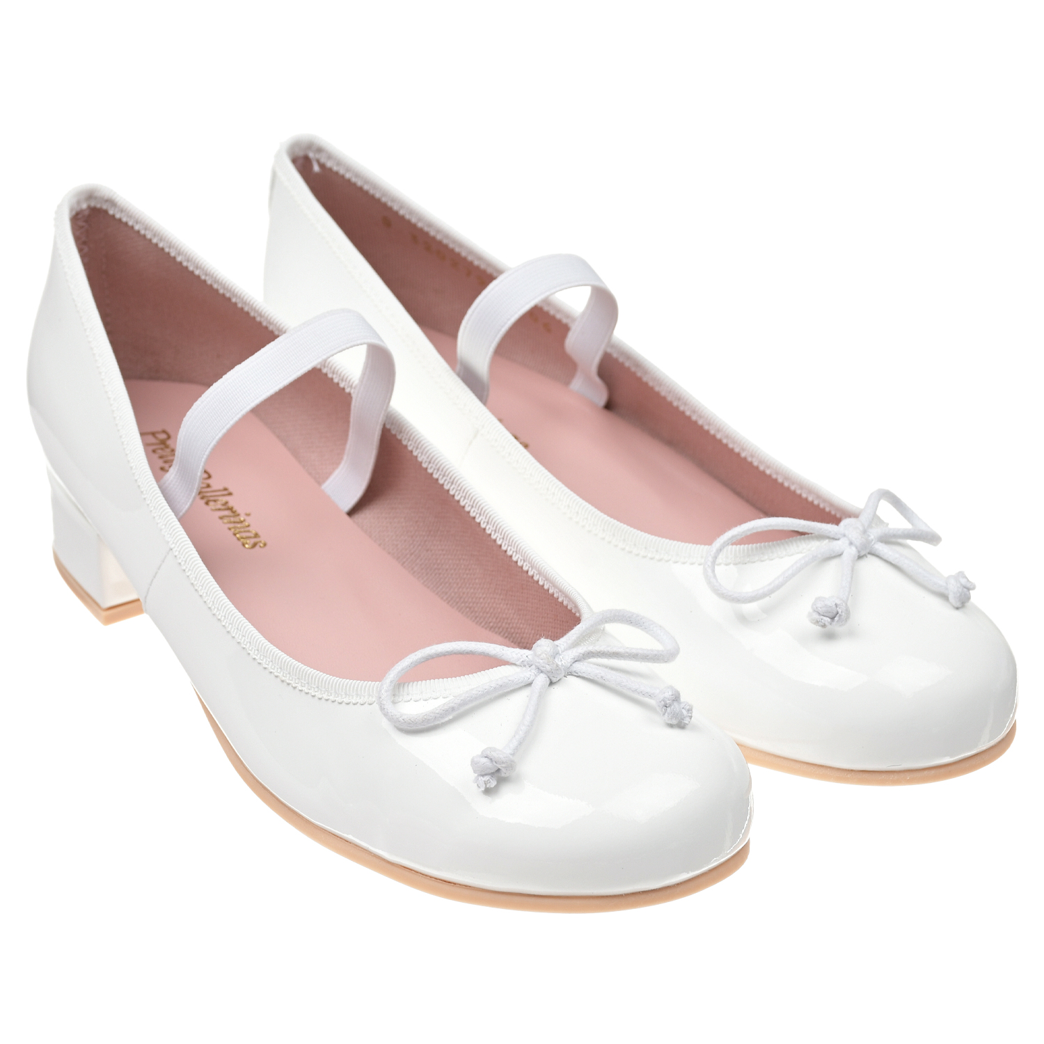 Белые кожаные туфли на каблуке Pretty Ballerinas туфли золотистого а pretty ballerinas детские