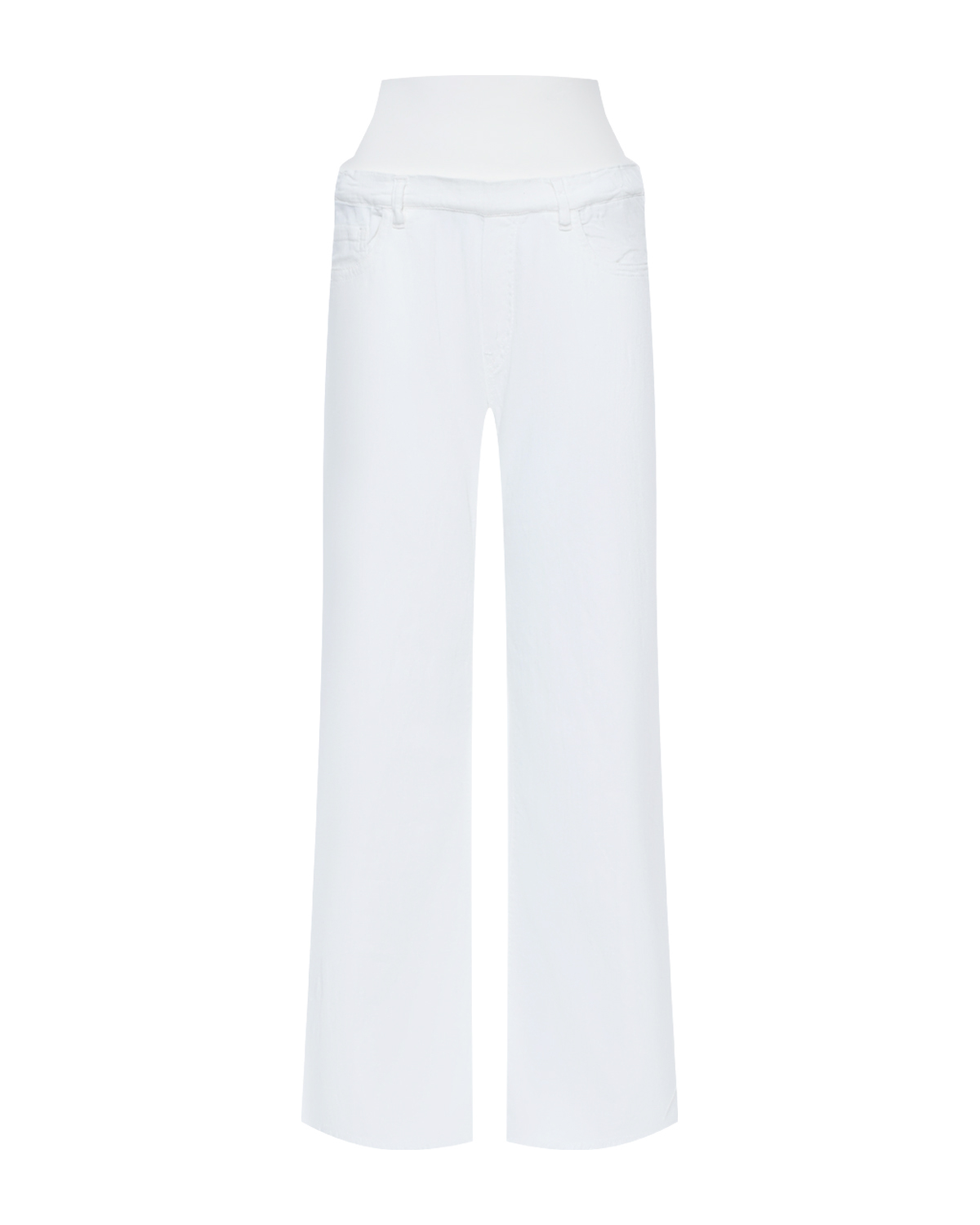 Джинсы для беременных широкие прямые, белые Pietro Brunelli белые джинсы клеш для беременных pietro brunelli