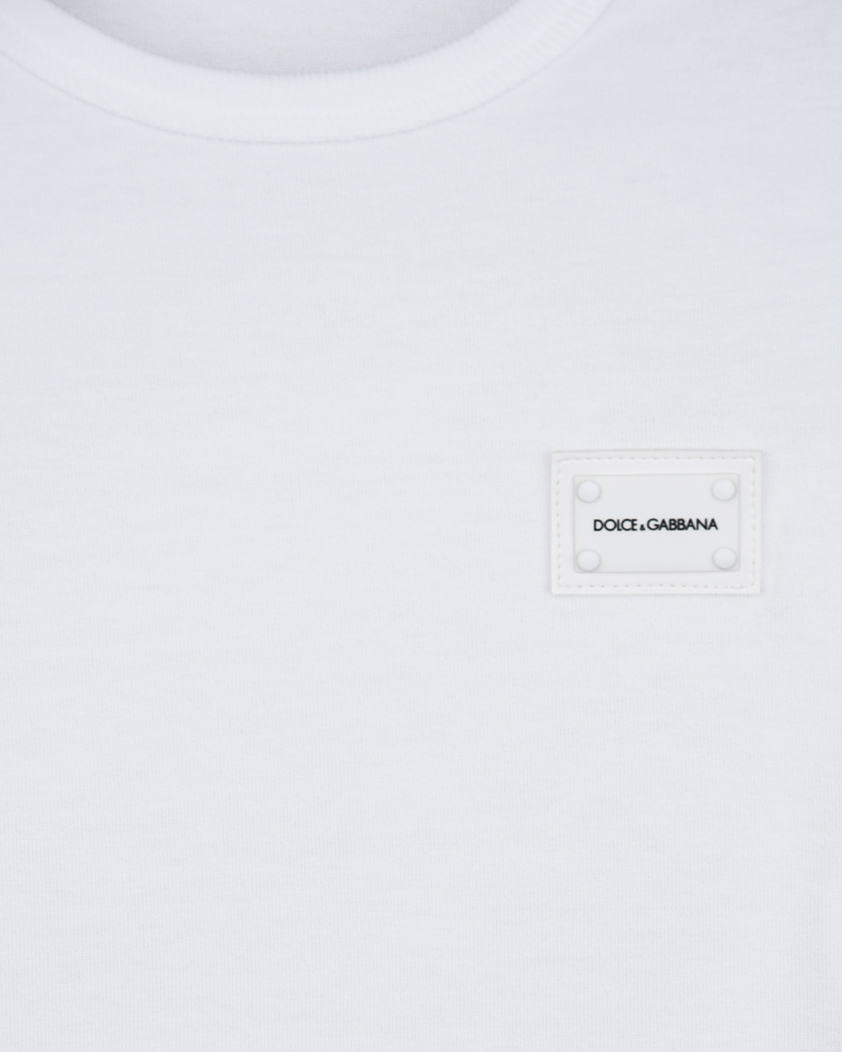 Однотонная футболка с логотипом на патче Dolce&Gabbana детская, размер 110, цвет белый - фото 3
