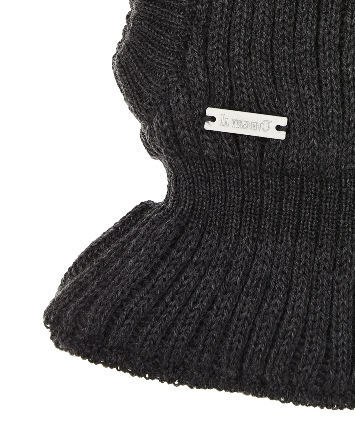 Темно-серая шапка-шлем из шерсти Il Trenino детское, размер 55, цвет серый - фото 5