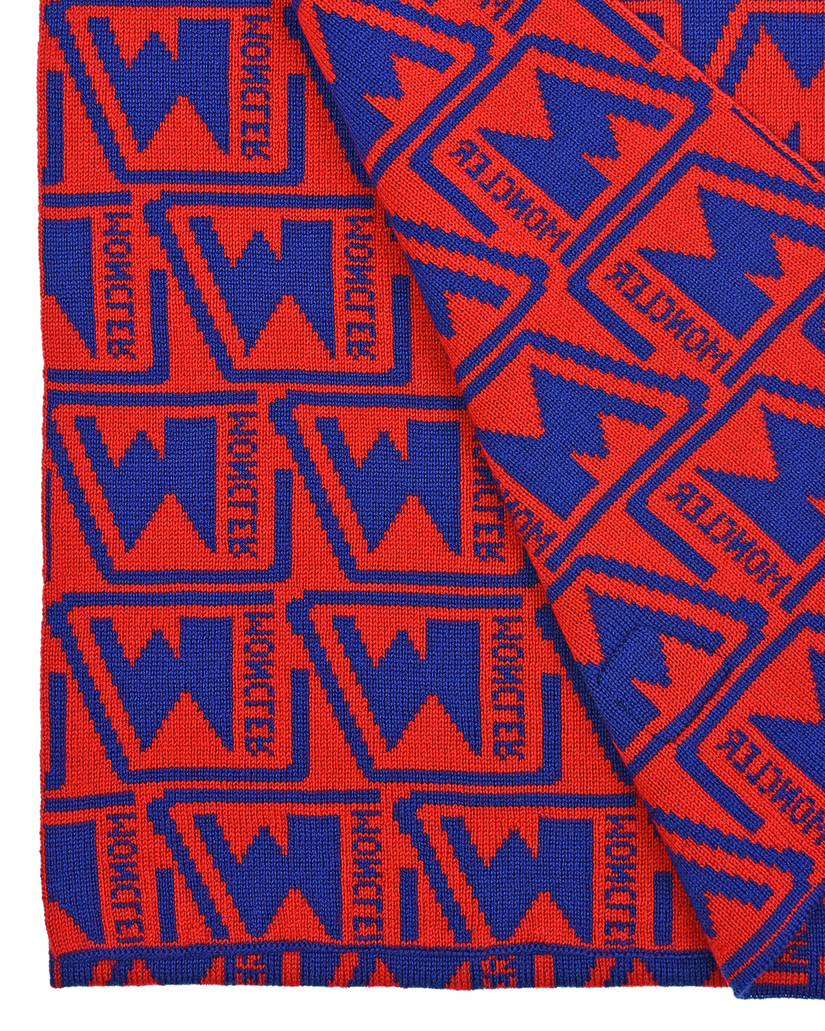 Комплект: шапка и шарф с логотипом Moncler детский, размер L, цвет синий - фото 5
