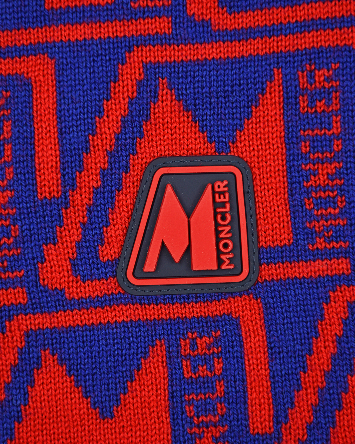 Комплект: шапка и шарф с логотипом Moncler детский, размер L, цвет синий - фото 6