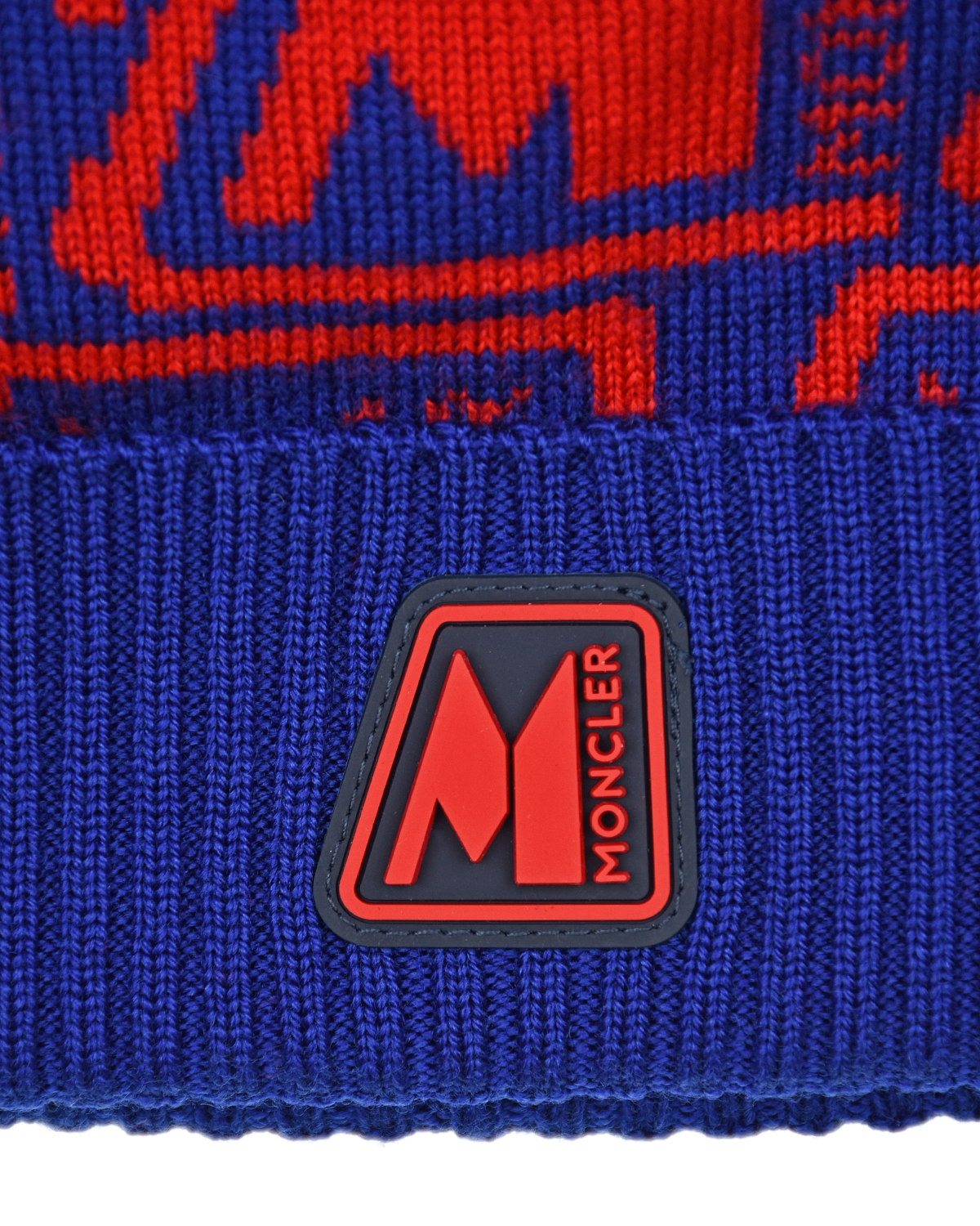 Комплект: шапка и шарф с логотипом Moncler детский, размер L, цвет синий - фото 7