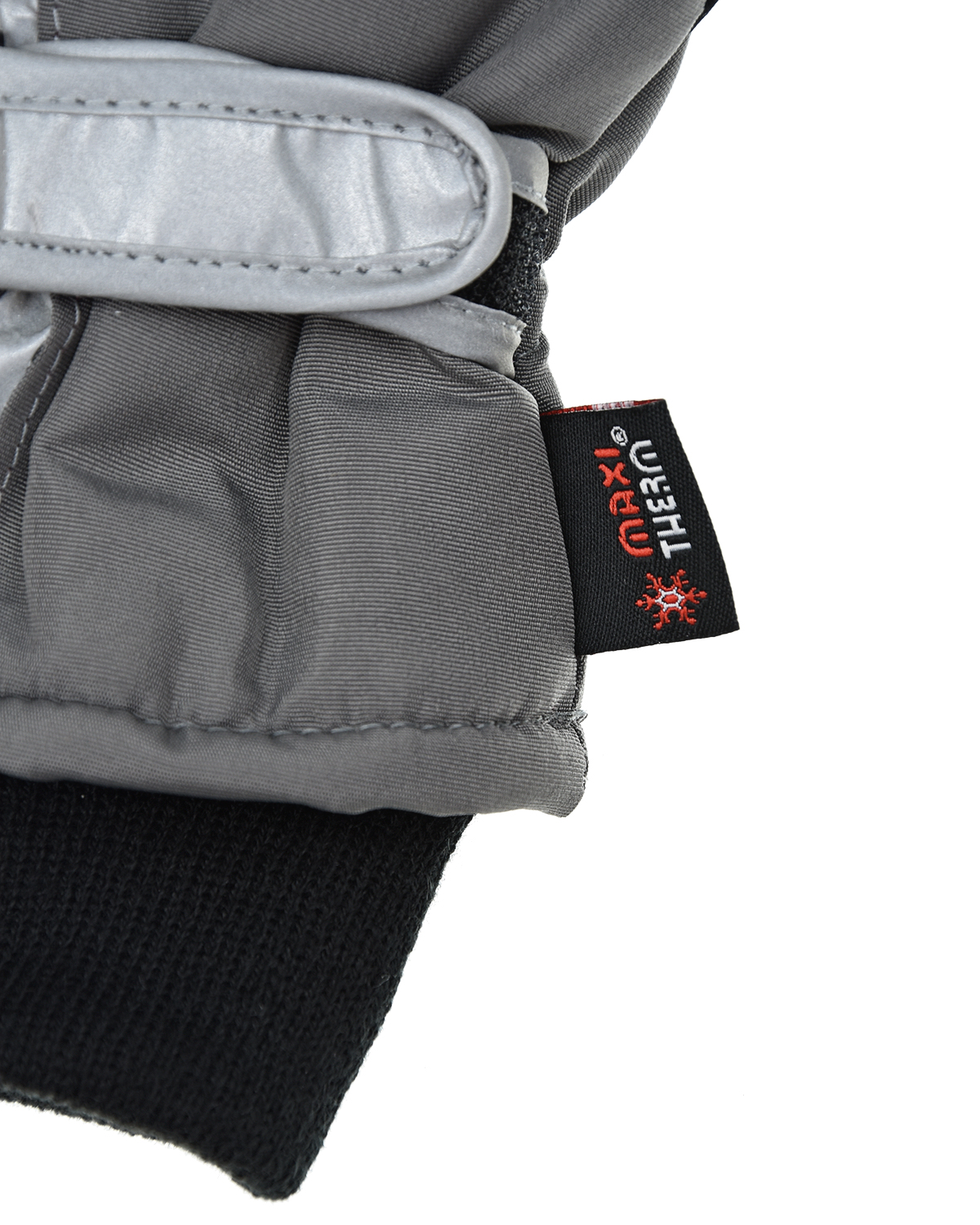Серые непромокаемые перчатки со светоотражающими вставками MaxiMo детские, размер 2, цвет черный - фото 5