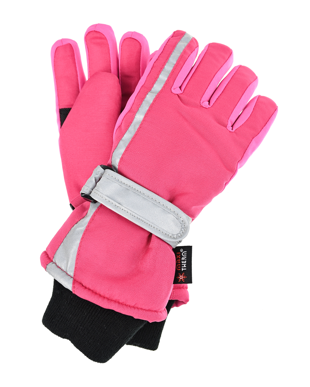 Розовые непромокаемые перчатки со светоотражающими вставками MaxiMo детские, размер 4, цвет розовый - фото 1