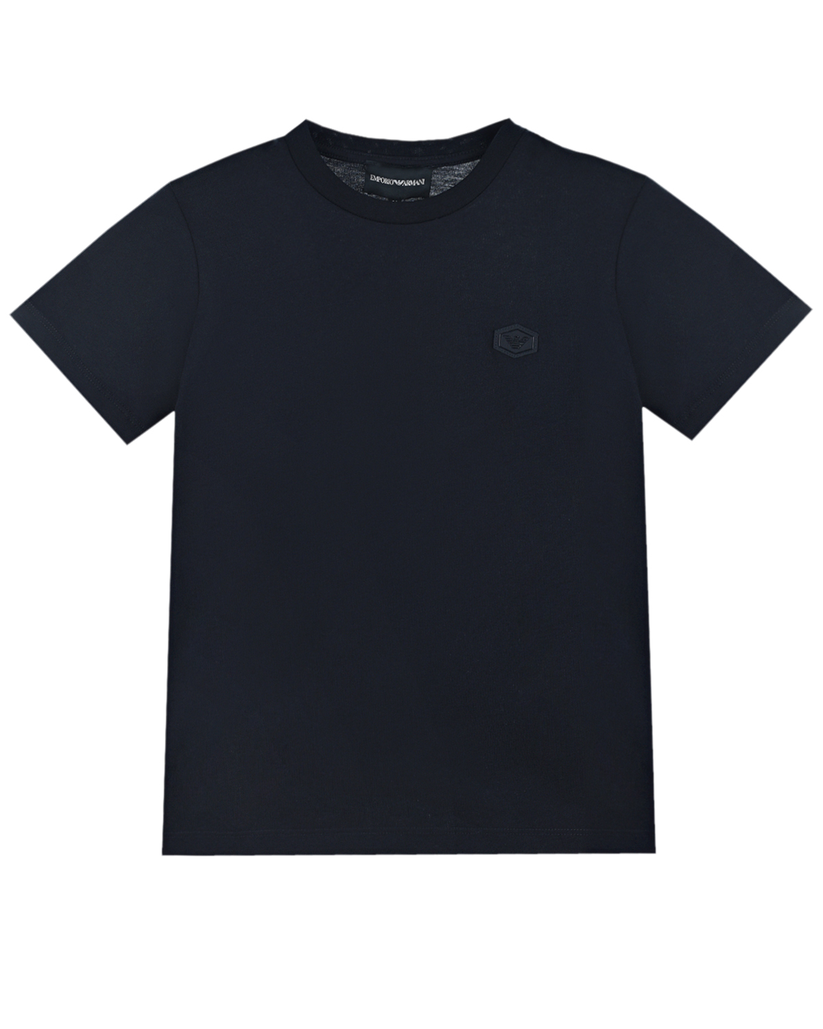 Темно-синяя базовая футболка Emporio Armani детское, размер 128, цвет синий - фото 1