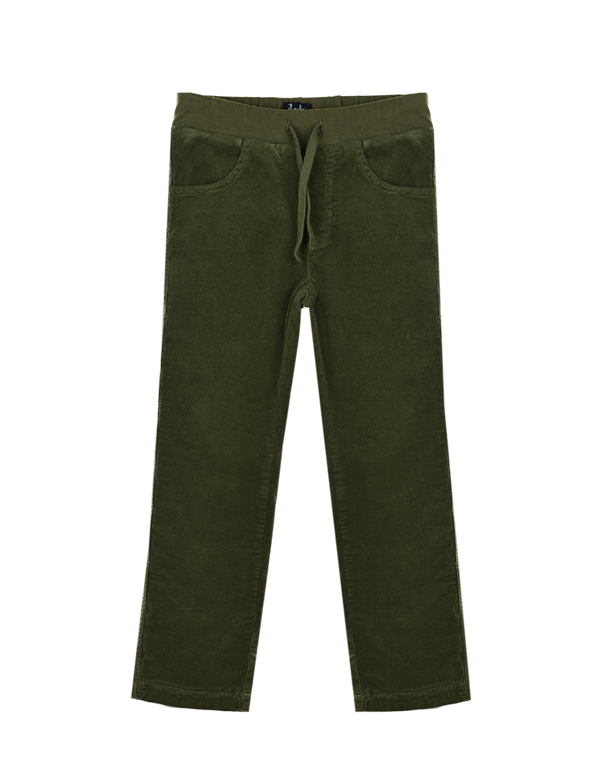 Зеленые велюровые брюки IL Gufo детские, размер 110, цвет хаки