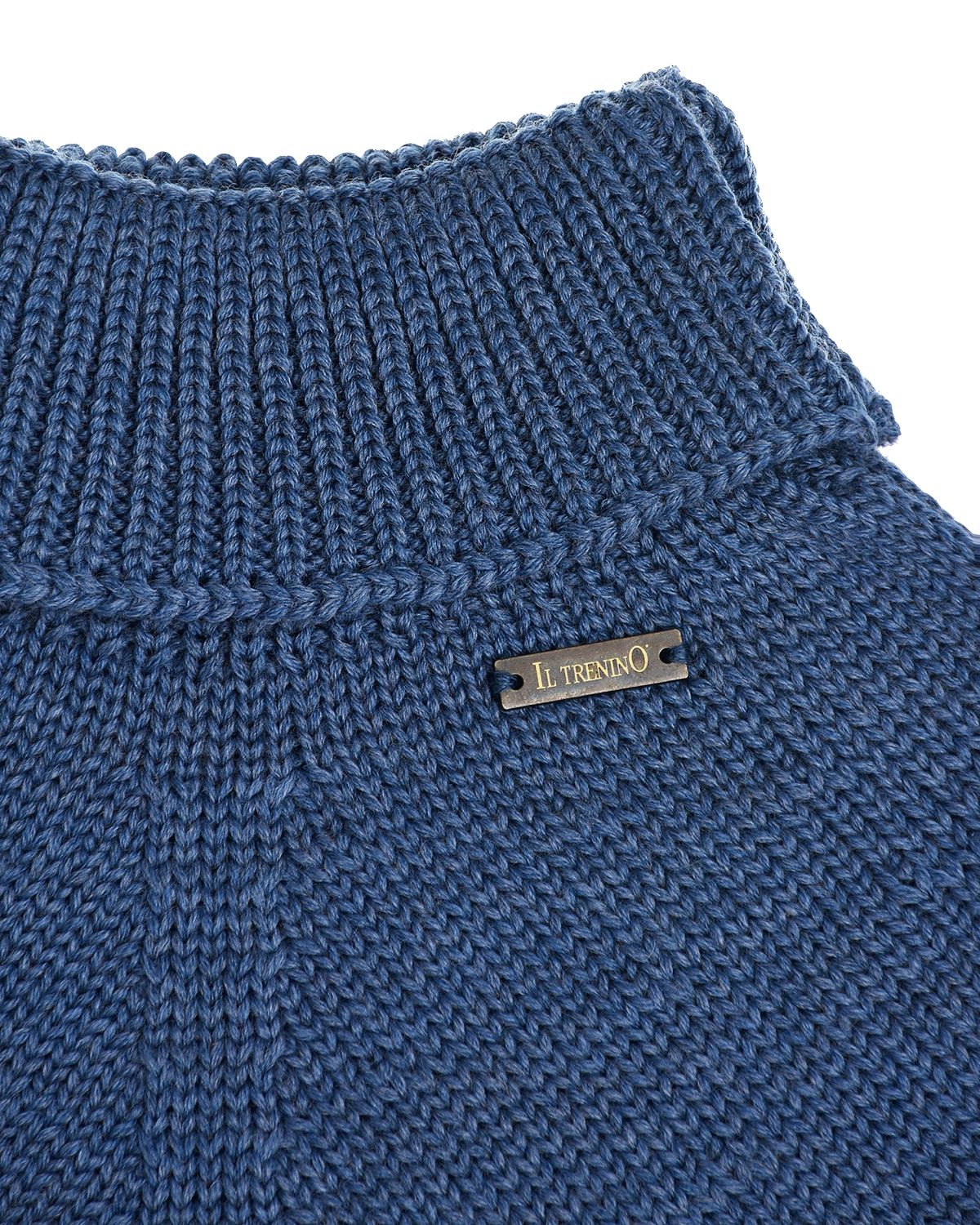 Синий шарф-ворот из шерсти Il Trenino детский, размер unica - фото 3