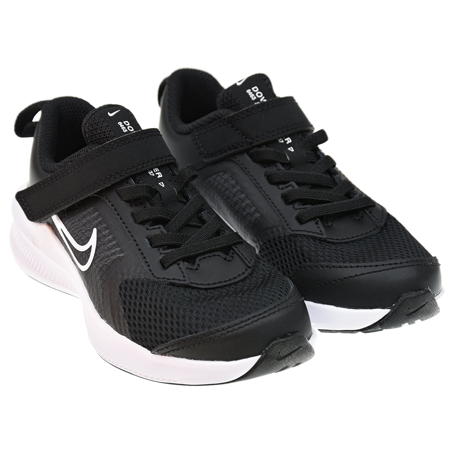 Черные кроссовки Downshifter 11 на липучках Nike детские, размер 28, цвет черный