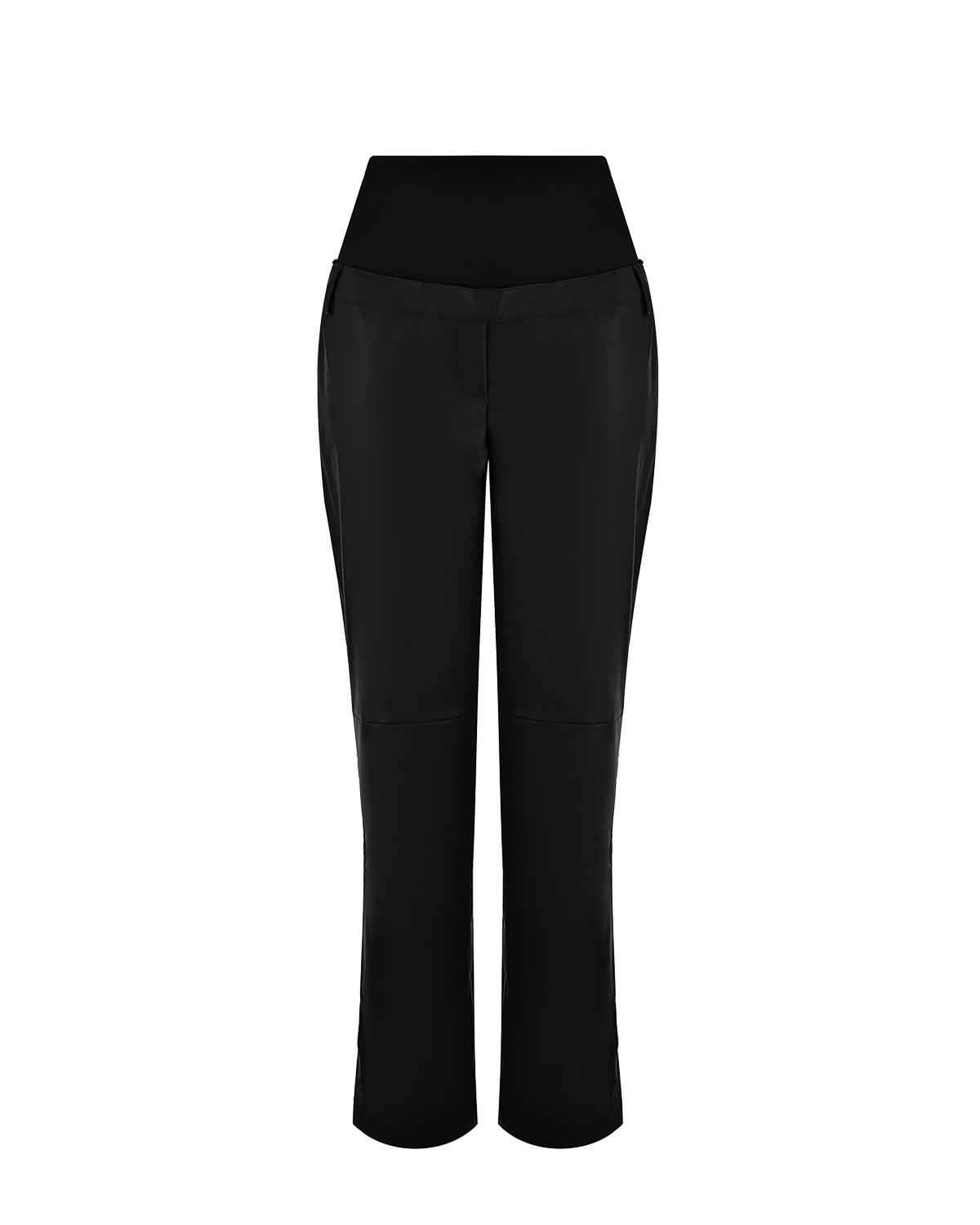Черные брюки из эко-кожи для беременных Pietro Brunelli, размер 44, цвет черный