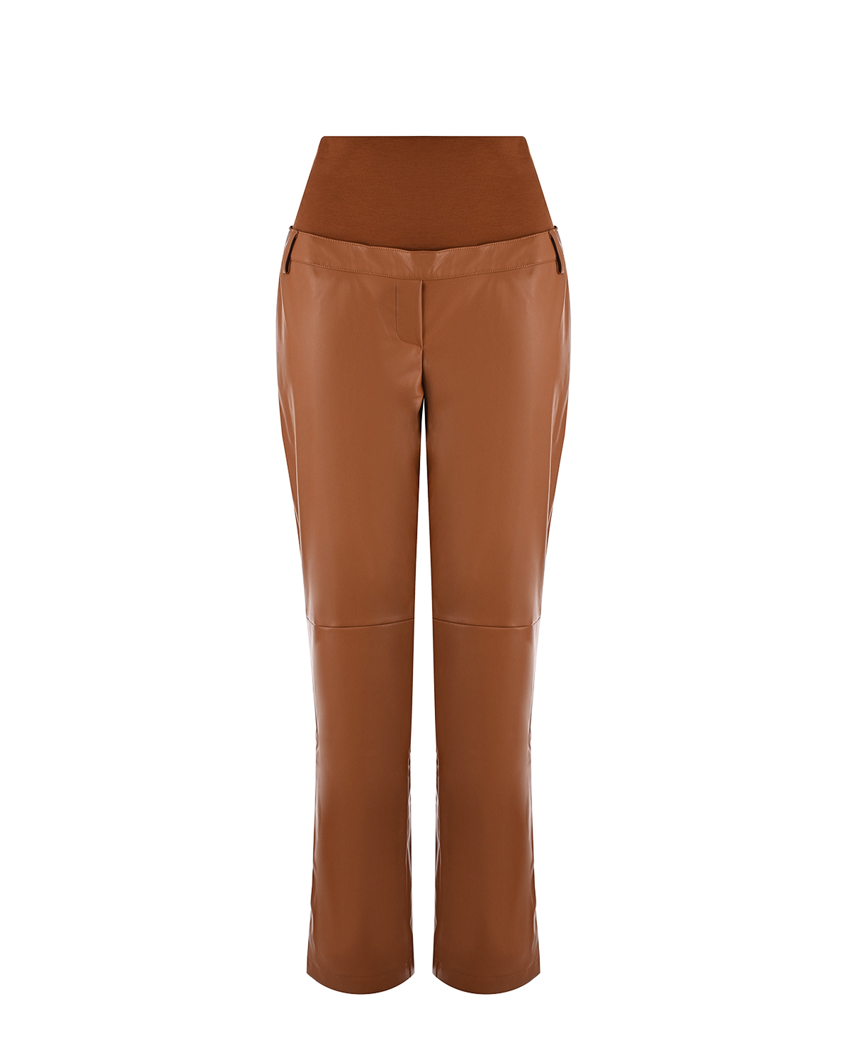 Коричневые брюки из эко-кожи для беременных Pietro Brunelli, размер 42, цвет нет цвета