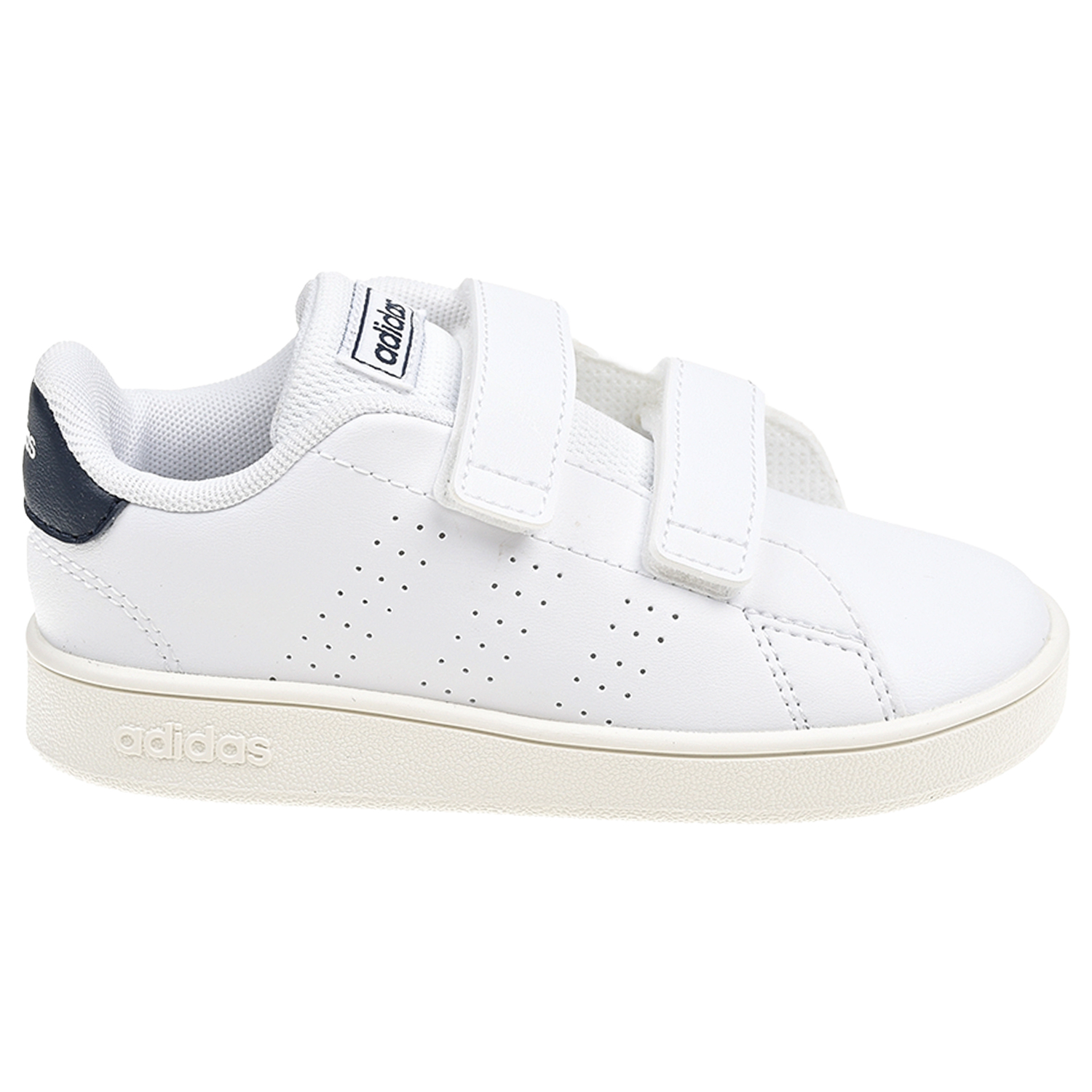 Белые кеды с двумя застежками велкро Adidas детские, размер 27, цвет белый - фото 2