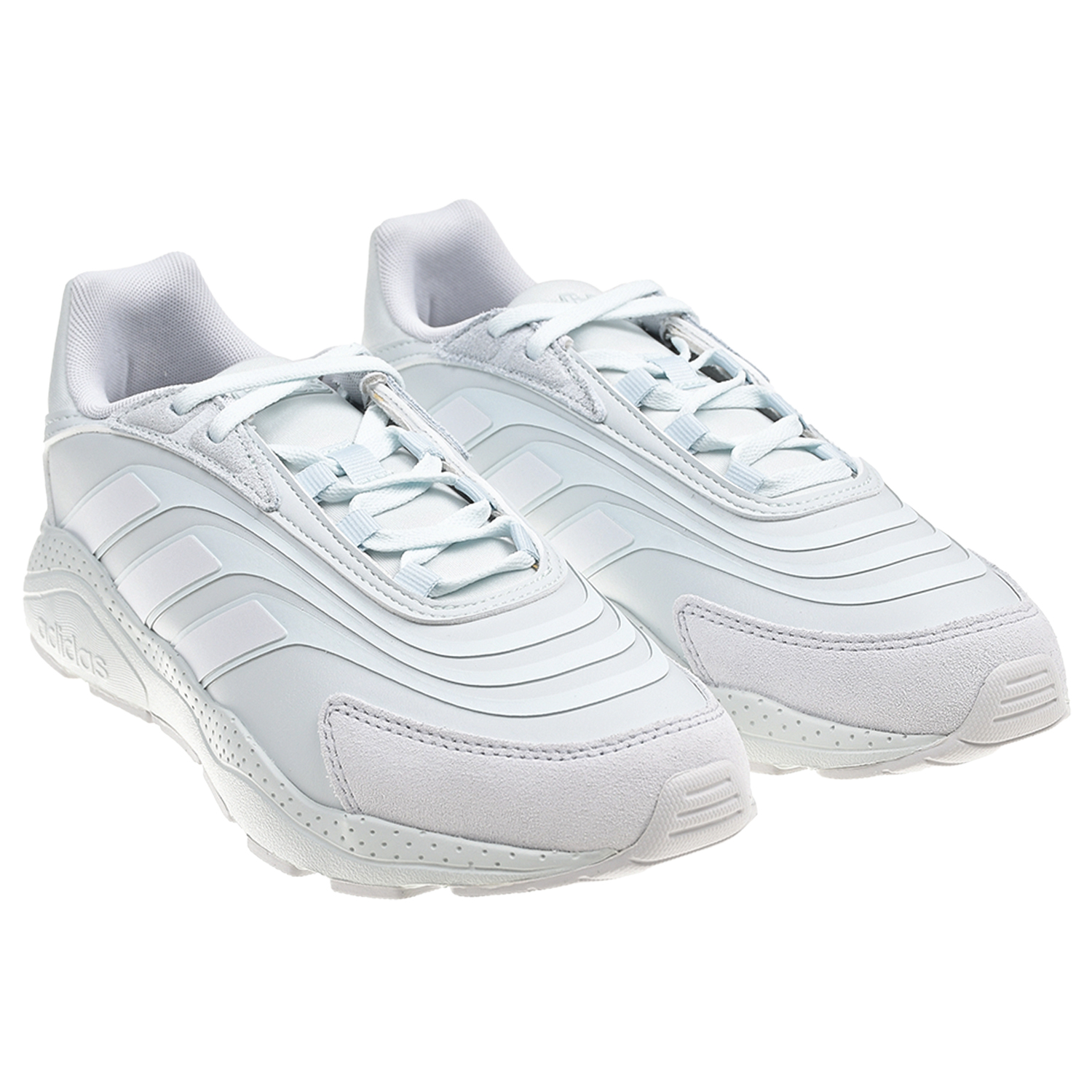 Однотонные белые кроссовки Adidas детские, размер 38, цвет белый - фото 1