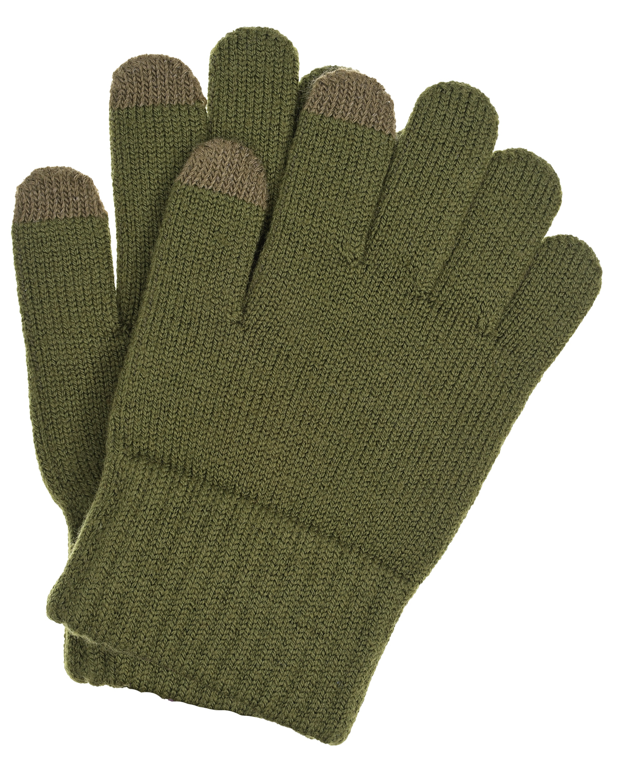 Зеленые перчатки из шерсти Touch Screen Norveg детские, размер 3, цвет зеленый - фото 1