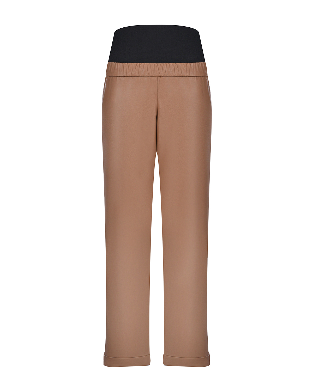 Коричневые брюки из эко-кожи для беременных Pietro Brunelli, размер 38, цвет коричневый