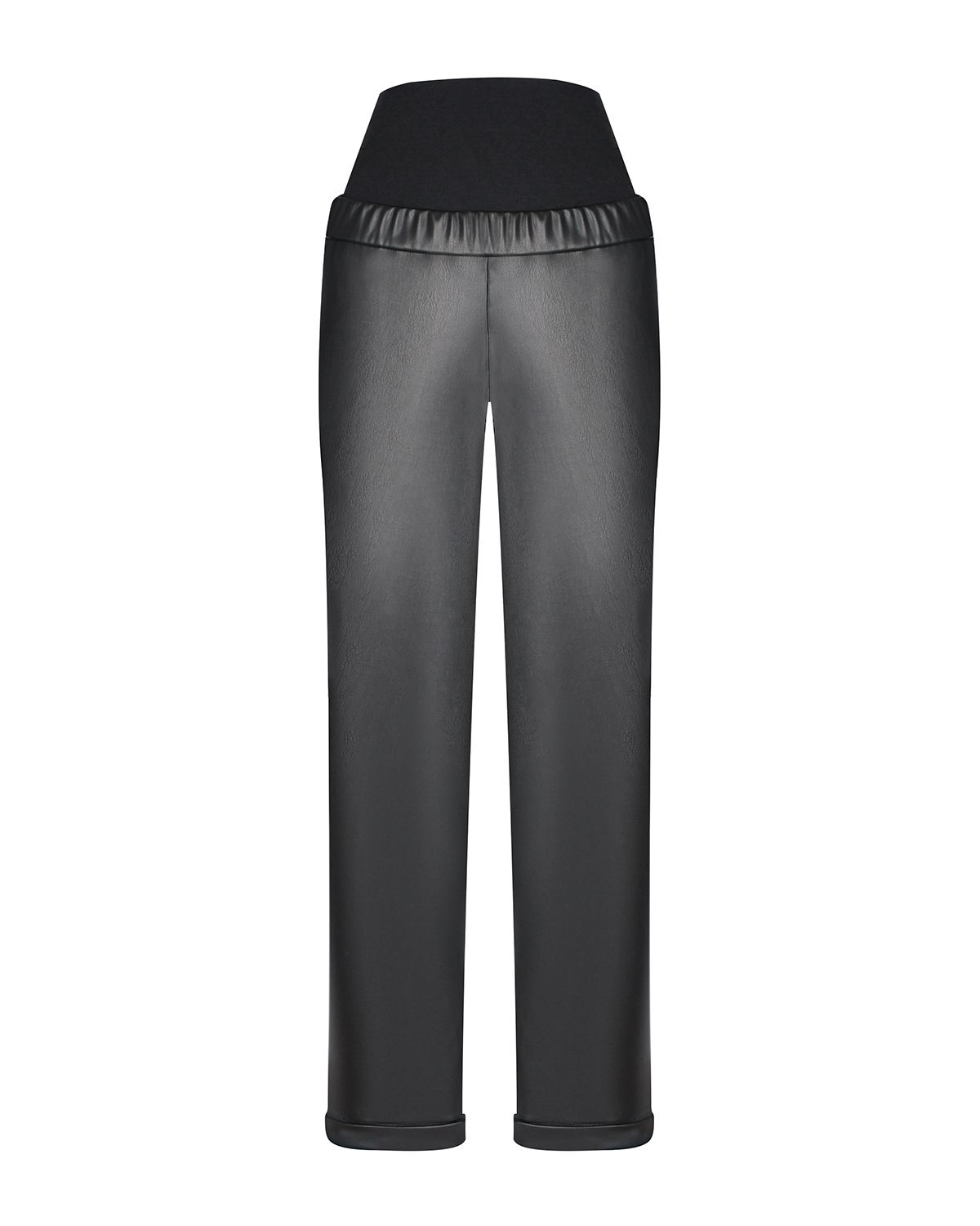 Черные брюки из эко-кожи для беременных Pietro Brunelli, размер 38, цвет черный