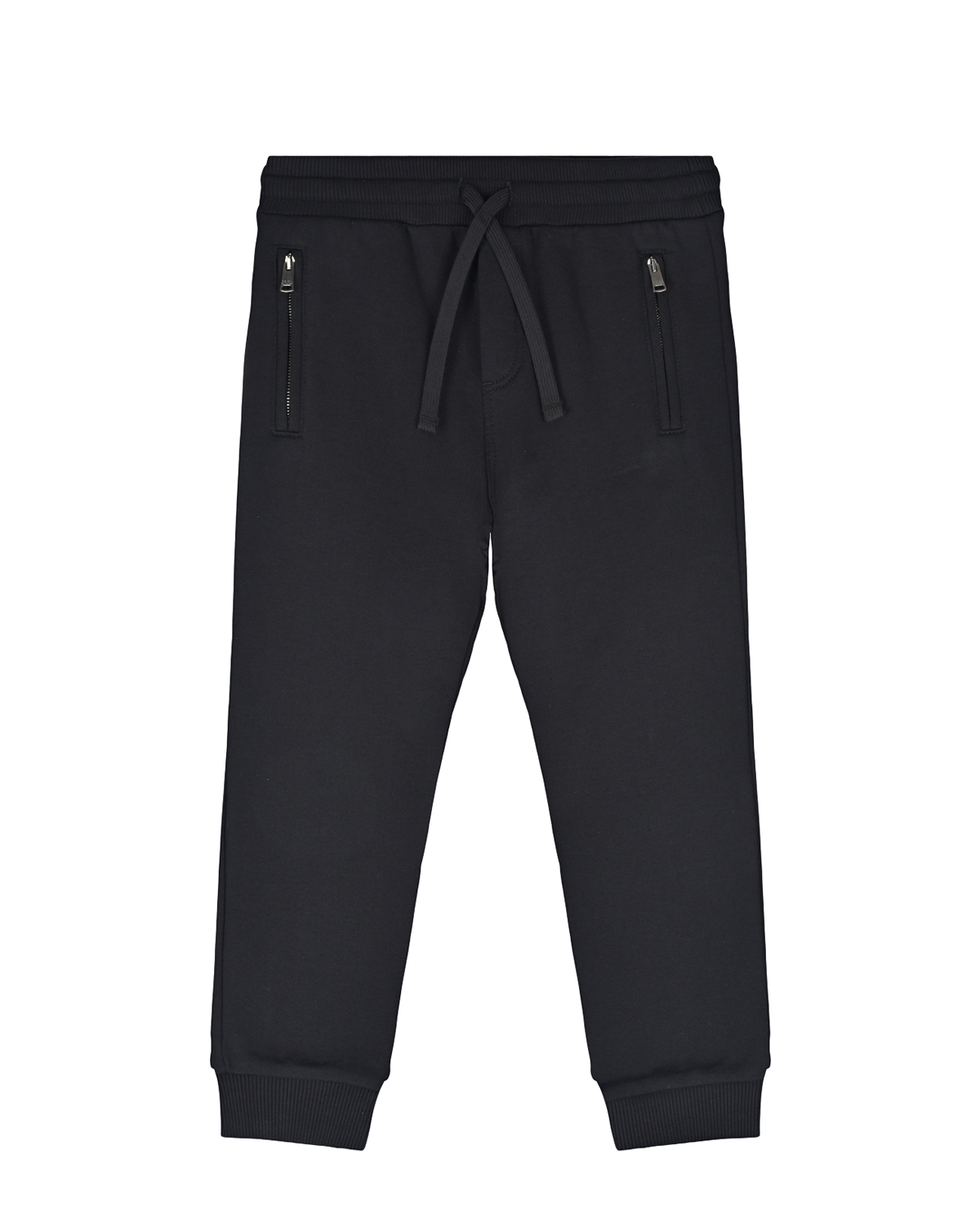 Черные спортивные брюки с белым лого Dolce&Gabbana детские, размер 98, цвет черный