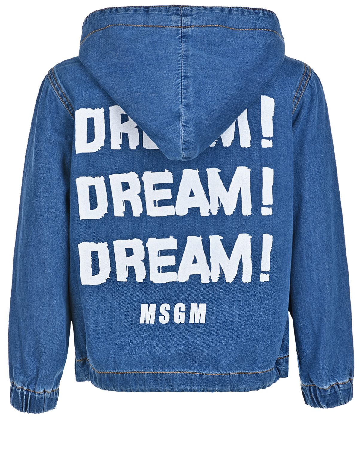 Джинсовая куртка на молнии MSGM детская, размер 128, цвет синий - фото 2