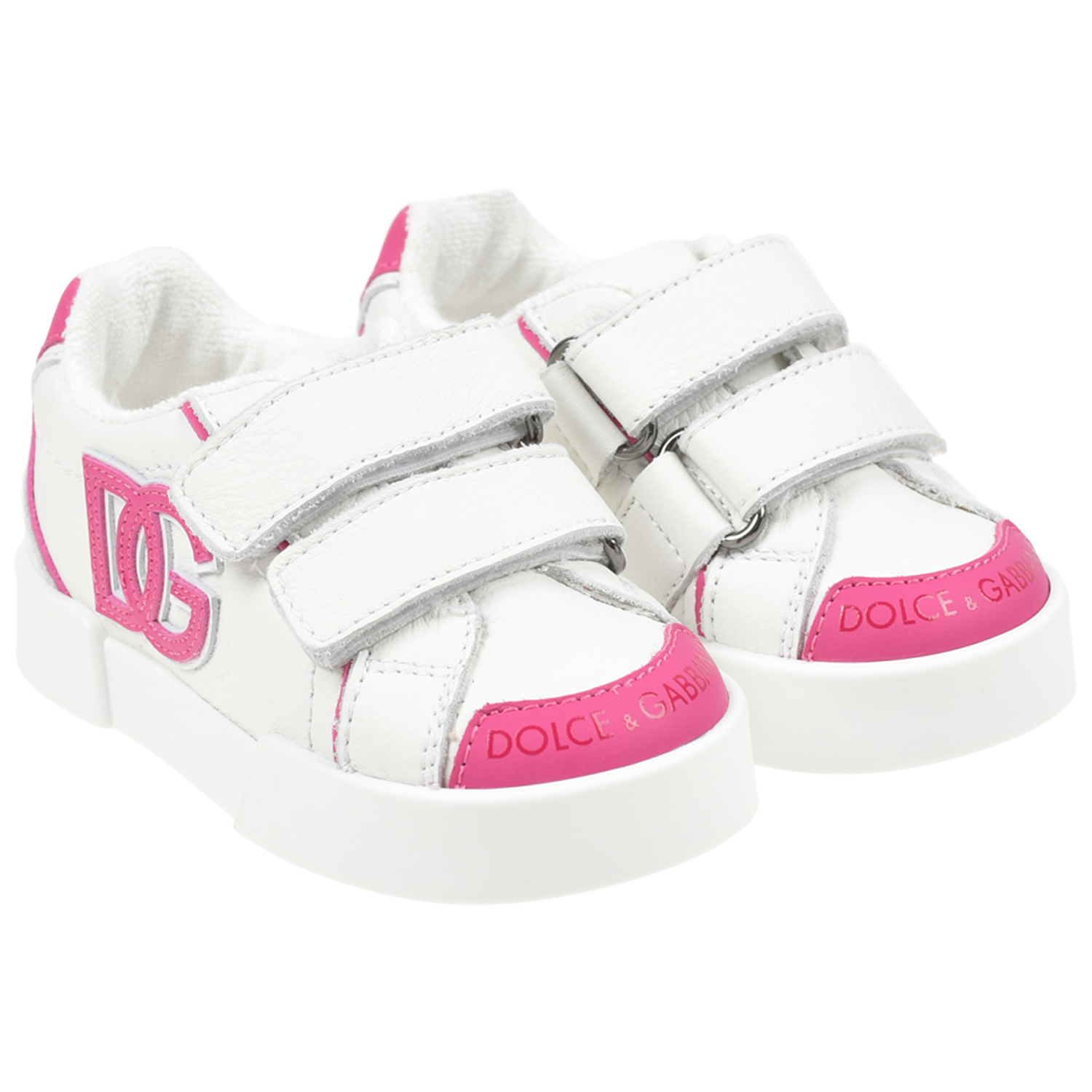 Белые кроссовки с розовыми вставками Dolce&Gabbana белые кроссовки geox для девочки 36