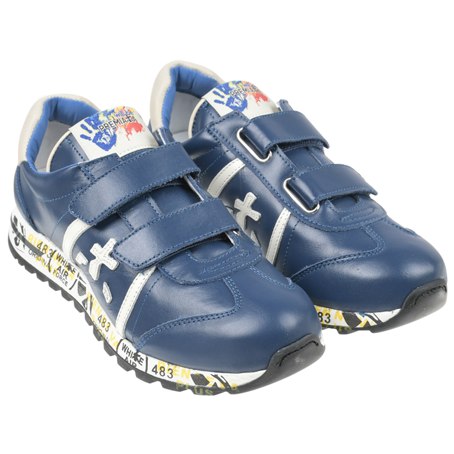 Темно-синие кроссовки с белыми вставками will be Premiata белые кроссовки geox для девочки 36