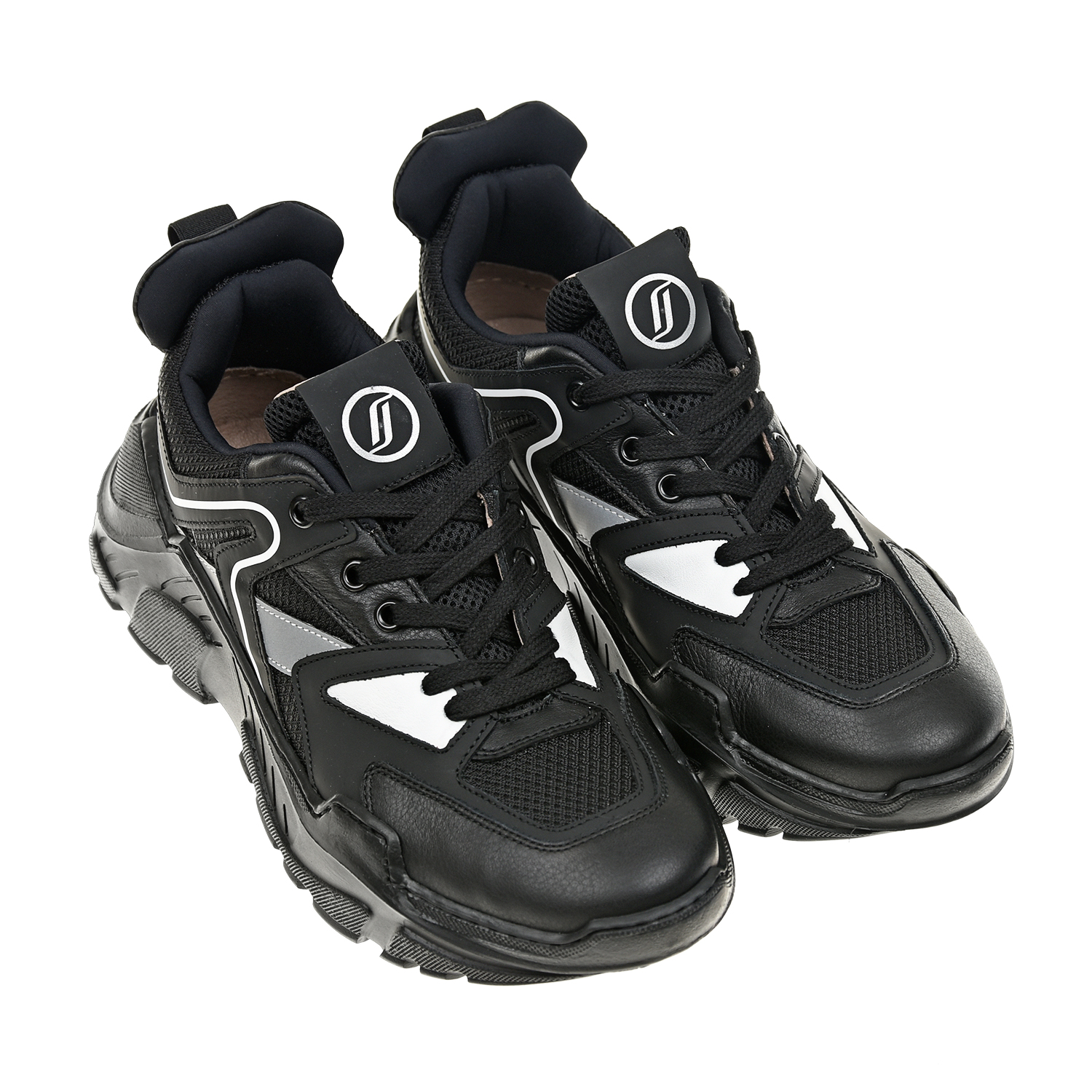 Черные кроссовки с контрастными вставками Jarrett детские - фото 1
