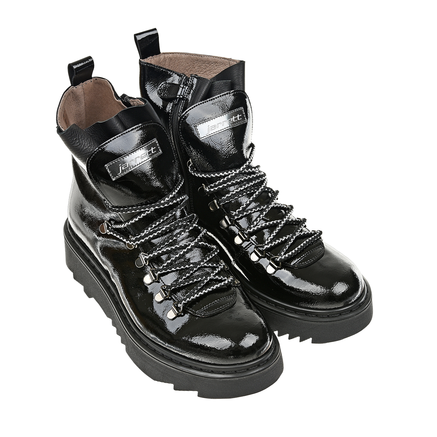 Высокие лакированные ботинки из кожи Jarrett, размер 40, цвет черный - фото 1
