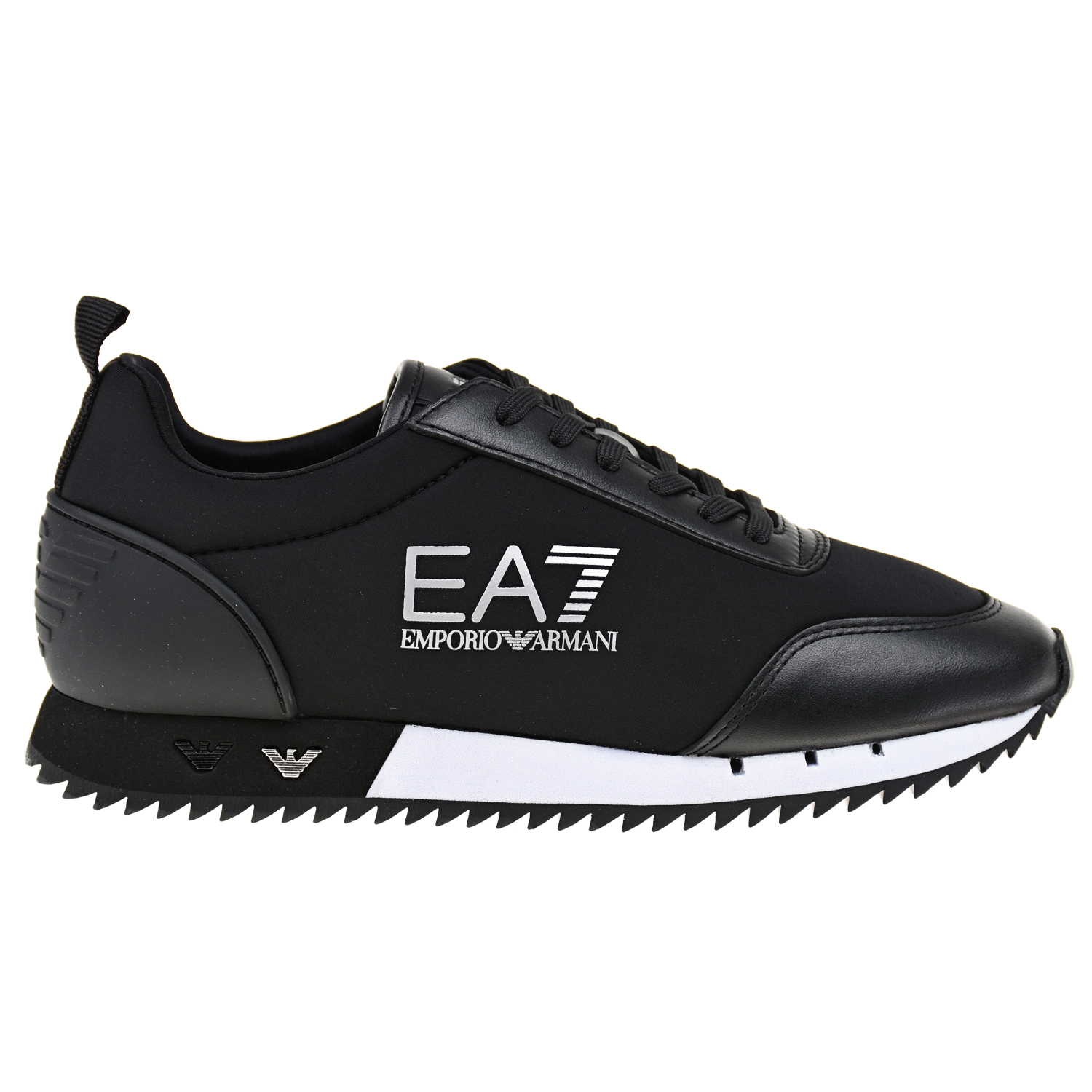 Черные кроссовки с белым логотипом Emporio Armani детские, размер 34, цвет черный - фото 2